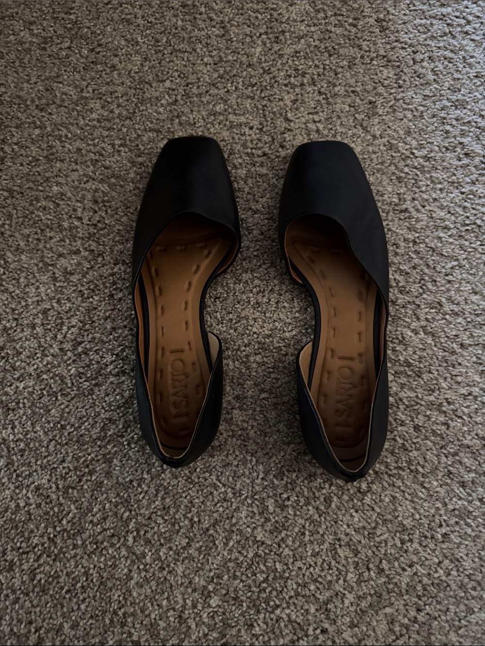 SARTO By Franco Sarto Black D'Orsay Square-Toe Flats